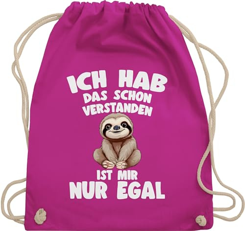 Turnbeutel Rucksack - Taschen - Ich hab das schon verstanden ist mir nur egal I Lustiger Spruch Faultier - Unisize - Fuchsia - lustige sprüche mit sloth verstanden, stoffrucksack motiv ein drauf