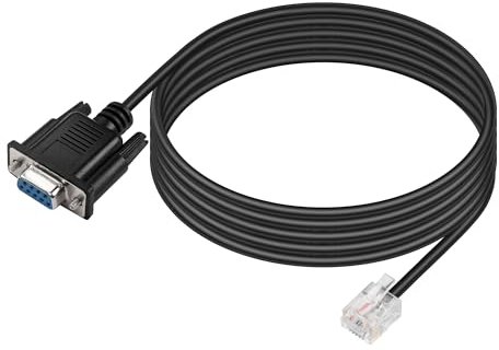 GINTOOYUN DB9 to RJ11 Cable DB9 Pin Female Plug to RJ11/RJ12 6P6C Telephone Crystal Male Plug RS232 Adapter Debugging Cable for APC,UPS,Telephone,Industrial Control Computer,etc(5.9FT)(6P6C)
