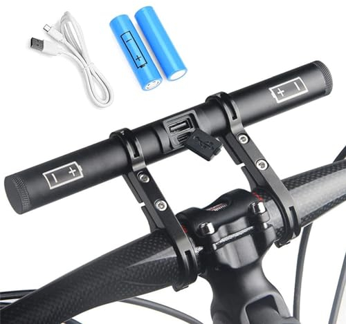 Fahrradlenker Erweiterung,Fahrradlenkerverlängerung mit Powerbank, Fahrradlenker Extender, Verbindungsstange für Fahrradbeleuchten