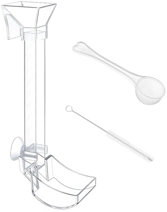 Kasmole Aquarium-Ernährungssonde | Aquarium-Garnelen-Futterrohr Gebaut Transparent Garnelen-Futternapf-Set Fischfutterrohr-Set - mit Reinigungsbürste und Messlöffel