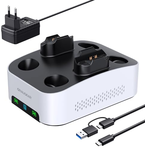 GRAUGEAR 4TB Festplatte für PS5, Slim, Pro, Ladestation für 2X PS5 Controller, formatiert für PS5, Ideal für Gaming und Speicherplatz
