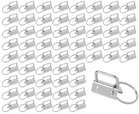 Duoleimi: 60 Stücke Schlüsselanhänger Rohlinge mit Schlüsselring für DIY Handarbeit - Schlüsselband Rohlinge Zubehör für selbstgemachte Lanyards, Filz-Schlüsselanhänger und Makramee-Armbänder.