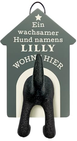 History & Heraldry Personalisierte Leinenhalter für Hunde als Leinenparkplatz, für Hundegarderobe o. als Wanddeko Hunde Accessoires (Lilly)