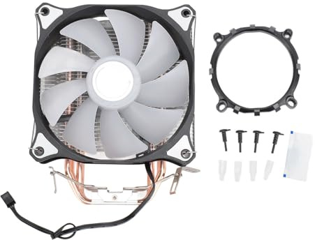 ciciglow CPU-Kühler, 12 Mm RGB-CPU-Lüfter, 4 Heatpipes, Leiser CPU-Kühlkörper für Am2 AM4 S-754 939 940 für LGA 775 1150 1151 1155 1156 1200 1700 1356 1366
