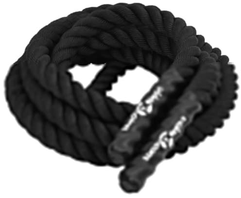 LAPOOH Corda da Allenamento Nera 6 m 4,5 kg in Poliestere,Corde,Fili e Catene,Cavi e funi,Corda Intrecciata,Cima per Ancoraggio e Ormeggio-94265