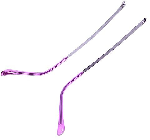 Beavorty 2 Paar Brillenzubehör über Brille Sonnenbrille lila Schnapsgläser Brillenendspitzen Brillengestell Bügel Brillenersatzbügel Ersatz-Brillenbügel für Brillen Metall Violett