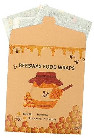 IWOWHERO Reusable Beeswax Wraps Food Wraps for Household Use 3pcs Set in Purple Floral Organic Fresh-Keeping Bowl Covers
