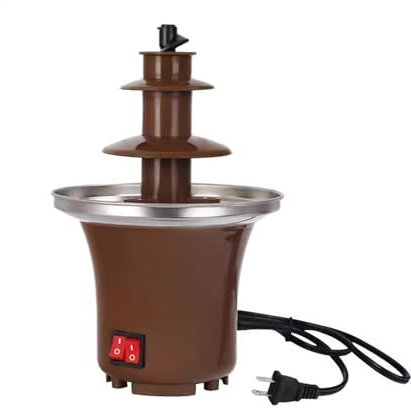 YHJLZNA Chocolate Fountain Machine,3 Tier Chocolate Fountain Fondue Machine,Ease of assembly,Hot Nacho Cheese Fountain for Parties,Cheese, Ranch,Sauce,Wedding