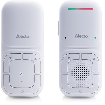 Alecto DBX130 DECT Audio-Babyphone - Full Eco-Modus, VOX-Funktion, 100% störungsfreie Verbindung, 300 m Reichweite, LED-Farbindikator, Gegensprechfunktion, modernes Design, Lange Akkulaufzeit