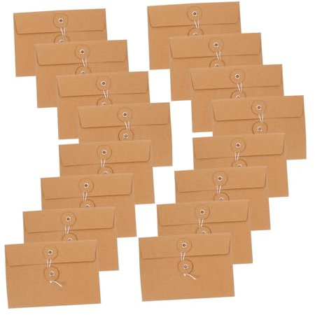 JEWEDECO 20stücke Teiliges Retro Kraftpapier Aufbewahrungsset Mit Wickelverschluss Vielseitige Schreibpapierhalter Dokumentenorganisation Für Büro Und Schreibtisch Praktische Ordnerbeutel
