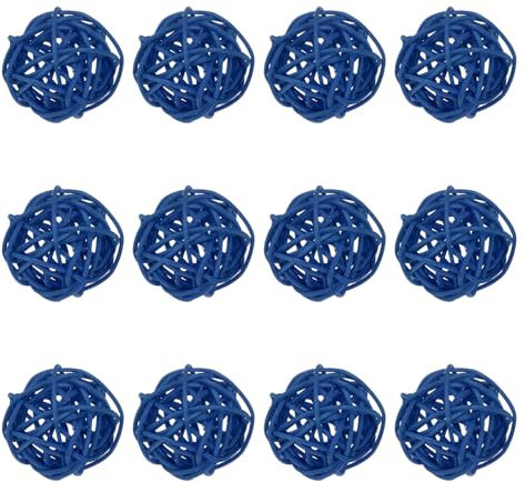 M METERXITY 12-Pack Wicker Rattan Balls 40mm/1.6 Inch Decorative Rattan Balls Orbs Vase Fillers Bowl Fillers for Christmas/Weddings/Thanksgiving/DIY Crafts/Home Decor [Blue]