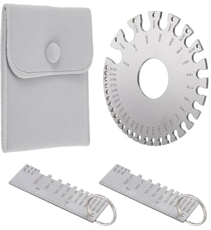 AHANDMAKER 3 Pcs Wire Gauge Measuring Tool, Stainless Steel Metal Sheet Thickness Gauge Tool, Welding Accessories for Measuring Round Wire Cable Sheet Thickness Gage Metal Working Fabricationmetal