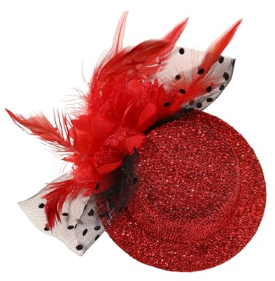 ZwaitL Fascinator aus Netzstoff, 20er-Jahre-Mottoparty, Haarnetz, Haarspange mit Blume, zum Anklippen, für Maskeraden, Cocktailpartys, Verkleidungszubehör