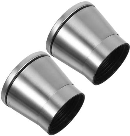 COLLBATH 2pcs Stainless Steel Spices Grinder Top Covers Replacement Caps for Manual Salt Pepper Mills Ergonomic Grip Secure Fit Compact Design for Kitchen and Travel Use