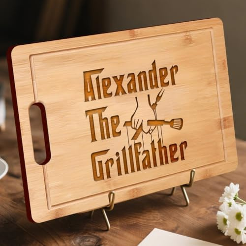 Planche à découper personnalisée, cadeau personnalisé pour lui, papa ou amateur de barbecue, idéale pour la fête des pères, un anniversaire, Noël ou les barbecues dans le jardin