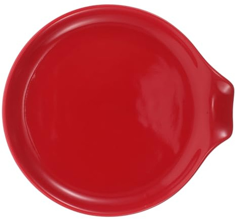ULTECHNOVO Support Cuillère Céramique Rouge pour Cuisine et Bar à Café Repose Cuillère Résistant Chaleur pour Comptoir Accessoire Pratique