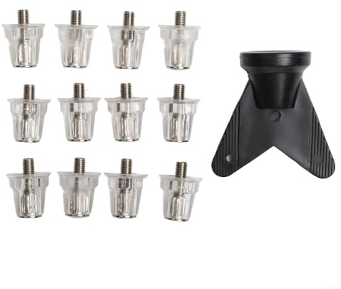 Ersättningsdubbar för fotbollsskor 12-pack robusta aluminiumspikar med skiftnyckel för att förbättra prestandan på fältet (15 mm + 18 mm)