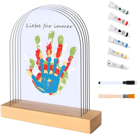 Juego de impresión de manos de familia con luz para 4 manualidades DIY recuerdos de huellas y huellas de bebé juego de impresión de bebé regalo regalo regalo del día de la madre regalo regalo del día