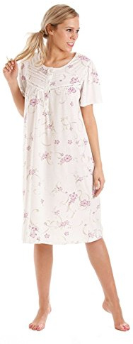 Ladies Short Sleeve Nightdress Jersey Polycotton Size UK 10-36 Plus (10/12, Lilac)
