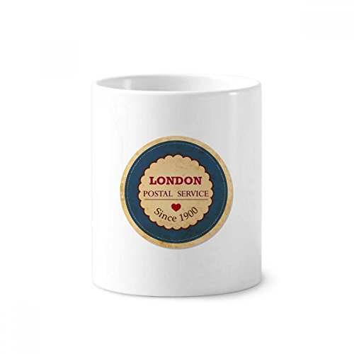 DIYthinker Love UK London Britian England Stamp Ceramic Toothbrush Pen Holder Mug White Cup 350ml Gift 9.6cm high x 8.2cm Diameter