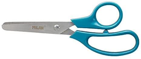 MILAN BWM10039 64116 Blister Tijeras Escolares Basic, Verde, 13.3 cm, Aluminum