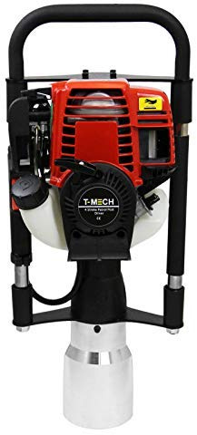 T-Mech - Battipalo con Accessorio Diametro 120mm Motore Benzina 4 Tempi per Fissare Pali, Paletti e Staccionate con Valigetta e Kit di Montaggio