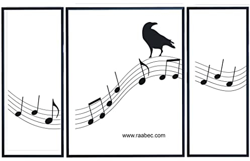 RAABEC Triptychon Aluminium Bilderrahmen, Farbe Schwarz, 50x80cm ideal für Malen nach Zahlen Bilder z.B. von Schipper oder Ravensburger, fertig montiert mit Rückwand, ohne Glas