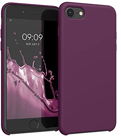 kwmobile Hülle kompatibel mit Apple iPhone SE (2022) / iPhone SE (2020) / iPhone 8 / iPhone 7 Hülle - Silikon Handy Case - Handyhülle weiche Oberfläche - kabelloses Laden - Magenta Lila