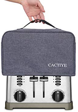 toaster Dust Cover with Pockets Compatible with Cuisinart 2 Slice Toaster, Can Hold Jam Spreader Knife & Toaster Tongs, Dust and Fingerprint Protection (11.5 * 7 * 7.5, gray)