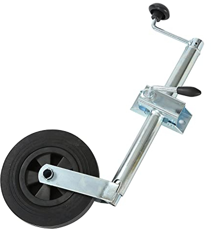 KATSU Roue Jockey 200 mm x 50 mm 100kg pour Voiture Remorque Caravane Accouplements, Acier Galvanisé avec Pince 161803