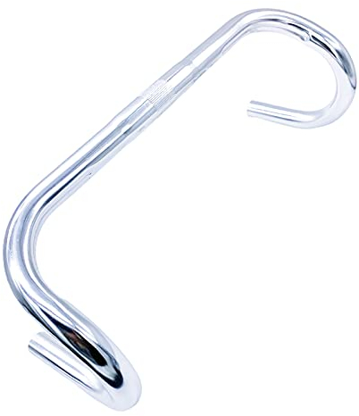 Scatto Ultraleggero Lega di Alluminio Parti del Manubrio da Corsa Compatto Stile Vintage 420mm Manubrio per Bici da Strada, d'Argento