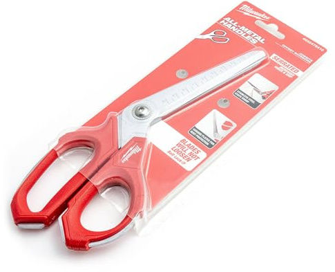 Milwaukee 48-22-4047 Jobsite Offset Scissors, 9.3 in OAL, Steel Blade, Loop Handle