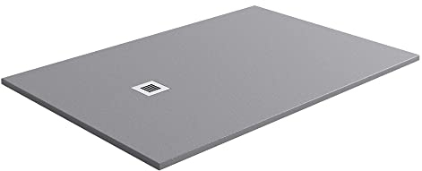 Go Bathrooms 1200 x 800mm Grey Slate Shower Tray Anti Slip Flat Stone Rectangle Shower Base for Enclosure Cubicle and Wetrooms Cut to Size