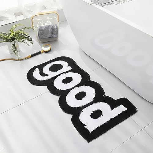 LEVINIS Kinderteppich, lustiger, niedlicher Teppich für Kinderzimmer, Schlafsaal – Schwarz und Weiß, zotteliger weicher Akzent – 104 cm x 60 cm