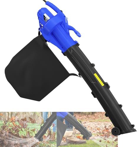 AUTOFU Leaf Blower, Garden Vacuum and Shredder, 3000W Garden Vacuum & Mulcher with Large 35 Litre Collection Bag, 5000-13000RPM 6-Speed Adjustable Vacuum Mulcher for Clearing Patio, Garden, Gutter