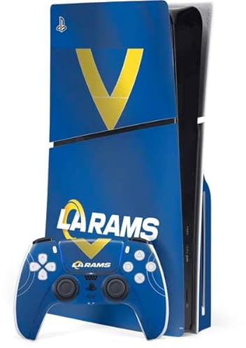 Skinit Decal Gaming Skin Compatible with PS5 Slim Disk Bundle - Officially Licensed NFL Los Angeles Rams Team Jersey Design