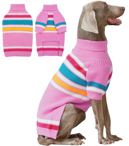 IECOii Hundepullover für große Hunde, XXL Hundepullover für extra große Hunde, Mädchen und Jungen, Rollkragenpullover für große Hunde, Weihnachts Hunde Sweatshirt für Pitbull, Border Collie, XXL