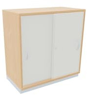 Geramöbel Schiebetürenschrank, 1 Dekor-Einlegeboden, abschließbar, 800x425x768, Weiß/Buche