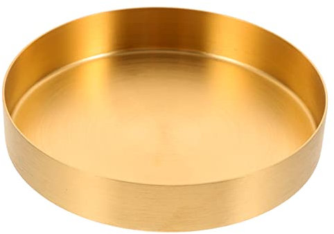 AOKWAWALIY Plateau en acier inoxydable - Meuble de service - Pour commode - Plateau de bureau - Plateau à bijoux - Organiseur de rangement - Table basse - Décoration rétro - Acier inoxydable 430