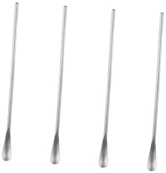 Cabilock 4 Piezas Cucharas De Acero Inoxidable para Remover Helado Hielo y Cóctel Mango Plateadas Cuchara para Helado