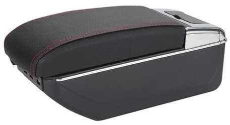 reposabrazos de coche Compatible Con Seat Para Ibiza 6j 6L 2010-2020 Caja Reposabrazos Para Automóvil Almohada Pasamanos Caja Almacenamiento De Consola Central Giratoria Con Portavasos Cenicero(A Red