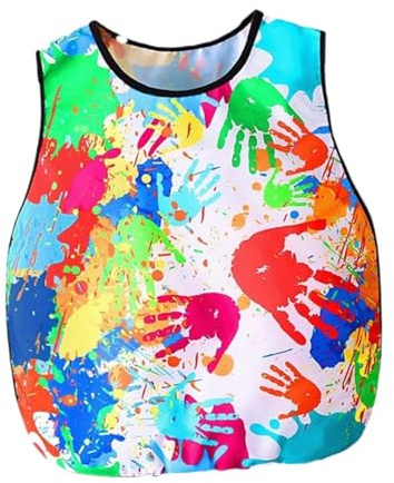 Colcolo Kunstkittel für Kinder, Malkittel, wasserabweisend, leicht zu reinigen, ärmellos, wasserdicht, für Jungen, Mädchen, Kinder, Teenager, Basteln, M