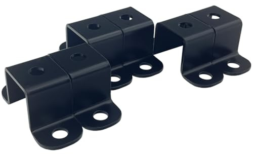 6 PCS 1x1 Square Pipe Tube Strap Clamps,1 inch Metal u Shaped Bracket, Steel u clamp Bracket for mounting,Black