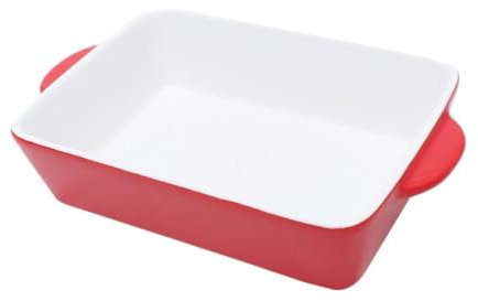 VZXATYOP Lasaña de Cerámica Honda | Plato Rectangular para Servir en el Horno o en la Mesa | Batería de Microondas y Horno para Cocinar y Almacenar Alimentos