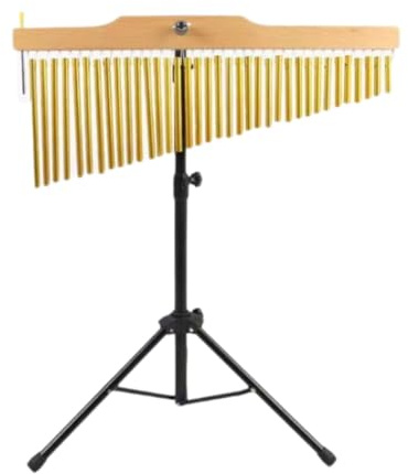 36-Bar Wind Gong Percussion Instrument, Wooden Desktop Musical Gong, Aluminium Tubes, Suitable for Classroom, Meditation and Orchestras