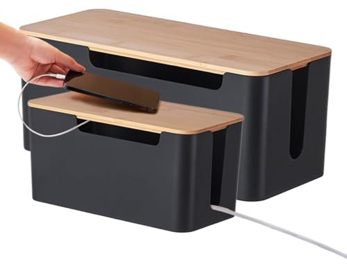 Kabelbox Organizer - Befördert Kabel Concealer, USB -Ladegerät Gehege | Elektrokabelspeicherbehälter, Desktop -Kabelverwaltungskoffer, Dekorations -Outlet -Behälter für TV -Router -System Computer Ver