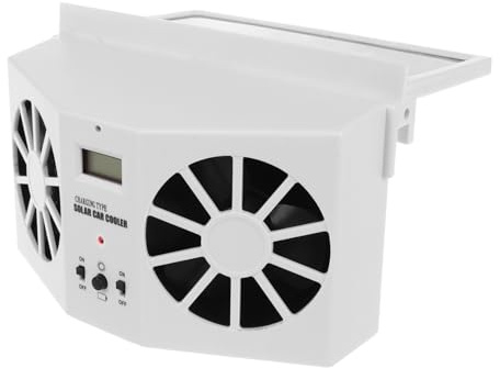 VINTORKY Ventilador de Escape Solar para Vehículos Doble Salida Ventilación y Circulación de Aire Enfriador de Coche con Energía Solar Ventilador para Ventana Adaptable Sedán Suv y Camión