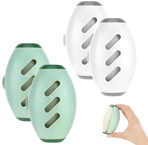 Reusable Lint Roller, 4Pcs Washable Pet Hair Remover, Clothes Portable Mini Dog Cat Pet Hair Remover Sticky Cleaner for Clothes Travel Home (Green and White)