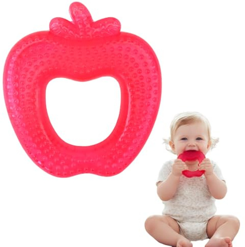 BCHKO Jouet de dentition sans BPA en une seule pièce, jouet en silicone rempli d'eau, silicone souple pour nourrissons, jouet de dentition naturellement rafraîchissant pour bébés (rouge)