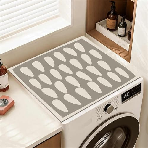 Highdi Rayures Simples Housse de Protection pour Machine à Laver Top,Coussin de Machine à Laver Antidérapant Housse de Machine à Laver pour Machine à Laver Ou Sèche-Linge (Gris,30x40cm)